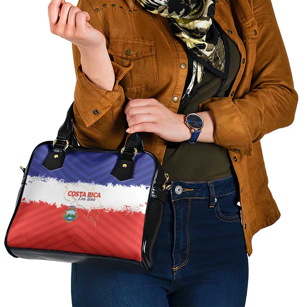 Costa Rica Football Shoulder Handbag Map With Los Ticos Sporty Style - Wonder Print Shop
