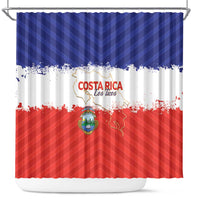 Costa Rica Football Shower Curtain Map With Los Ticos Sporty Style - Wonder Print Shop