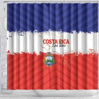 Costa Rica Football Shower Curtain Map With Los Ticos Sporty Style - Wonder Print Shop