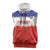 Custom Costa Rica Football Sleeveless Zip Hoodie Map With Los Ticos Sporty Style - Wonder Print Shop