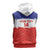 Custom Costa Rica Football Sleeveless Zip Hoodie Map With Los Ticos Sporty Style - Wonder Print Shop