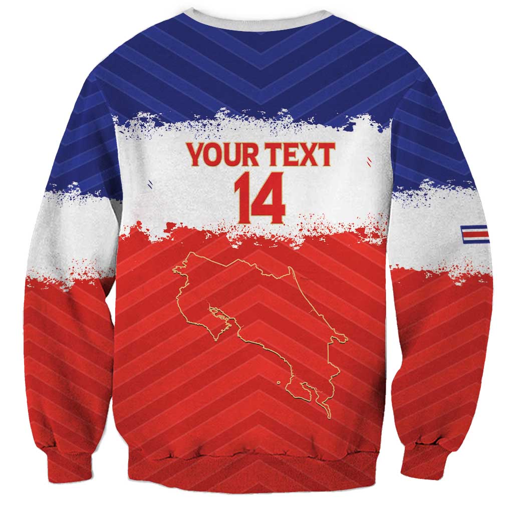 Custom Costa Rica Football Sweatshirt Map With Los Ticos Sporty Style - Wonder Print Shop