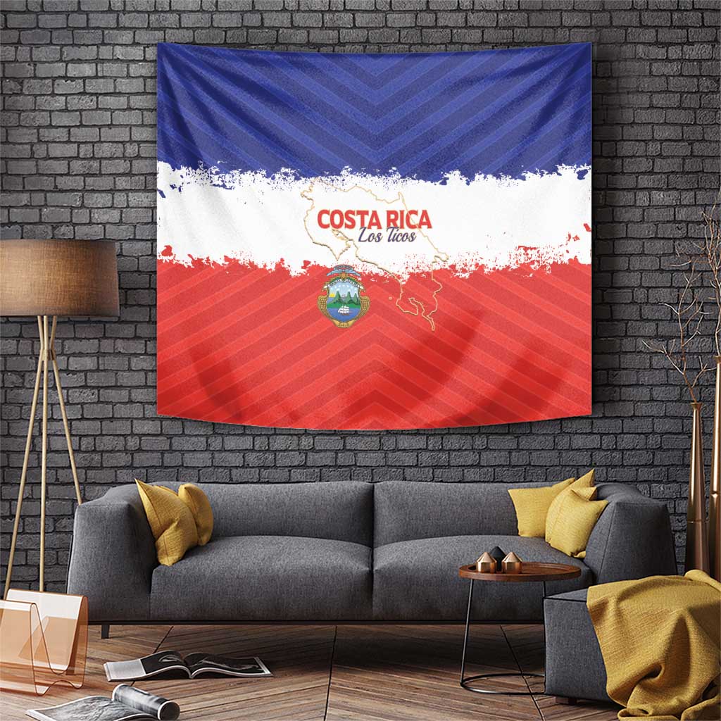 Costa Rica Football Tapestry Map With Los Ticos Sporty Style - Wonder Print Shop