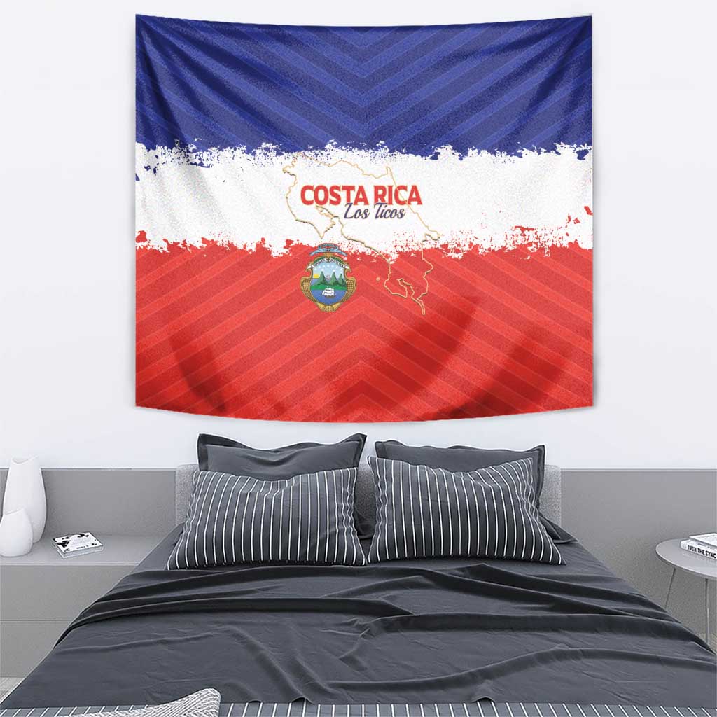 Costa Rica Football Tapestry Map With Los Ticos Sporty Style - Wonder Print Shop