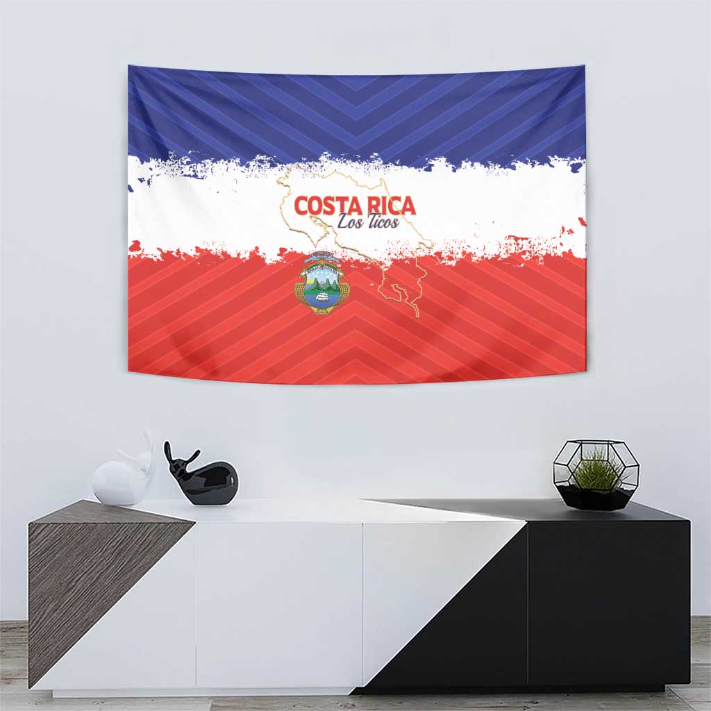 Costa Rica Football Tapestry Map With Los Ticos Sporty Style - Wonder Print Shop