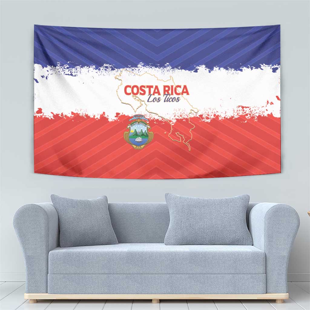 Costa Rica Football Tapestry Map With Los Ticos Sporty Style - Wonder Print Shop
