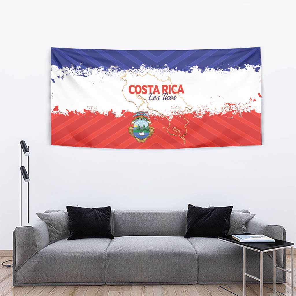 Costa Rica Football Tapestry Map With Los Ticos Sporty Style - Wonder Print Shop