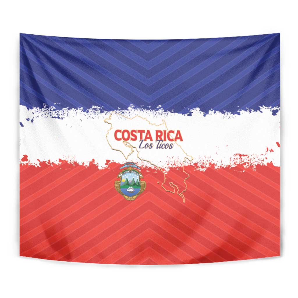 Costa Rica Football Tapestry Map With Los Ticos Sporty Style - Wonder Print Shop
