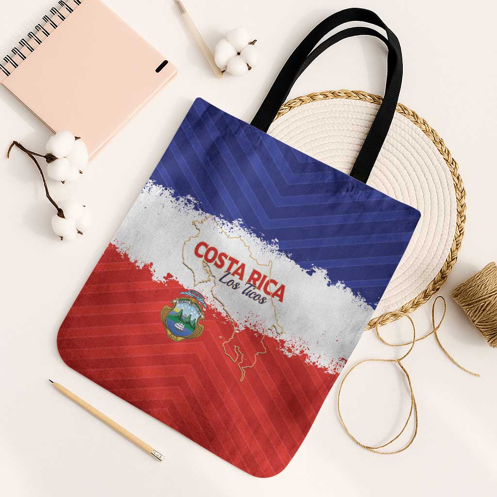 Costa Rica Football Tote Bag Map With Los Ticos Sporty Style - Wonder Print Shop
