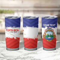 Custom Costa Rica Football Tumbler Cup Map With Los Ticos Sporty Style - Wonder Print Shop