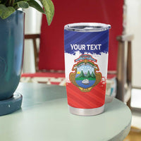 Custom Costa Rica Football Tumbler Cup Map With Los Ticos Sporty Style - Wonder Print Shop