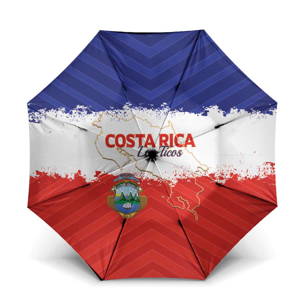 Costa Rica Football Umbrella Map With Los Ticos Sporty Style - Wonder Print Shop