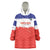 Custom Costa Rica Football Wearable Blanket Hoodie Map With Los Ticos Sporty Style - Wonder Print Shop