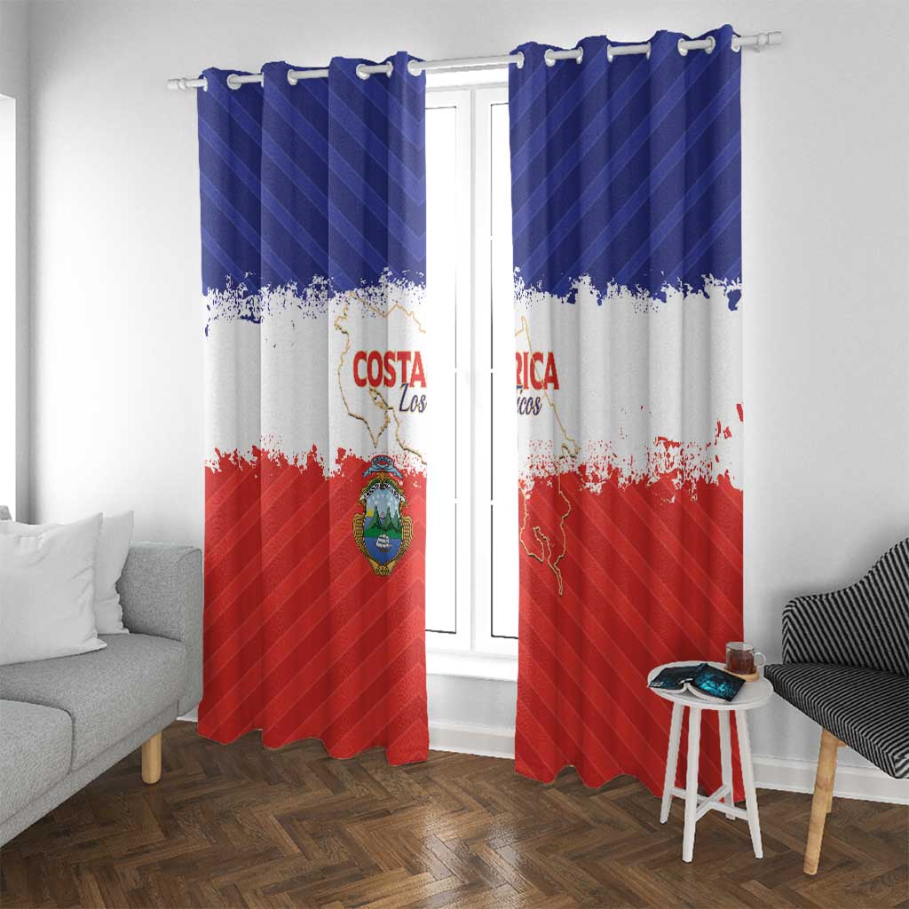 Costa Rica Football Window Curtain Map With Los Ticos Sporty Style - Wonder Print Shop