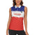 Custom Costa Rica Football Women Sleeveless Polo Shirt Map With Los Ticos Sporty Style - Wonder Print Shop