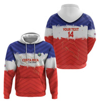 Custom Costa Rica Football Zip Hoodie Map With Los Ticos Sporty Style - Wonder Print Shop