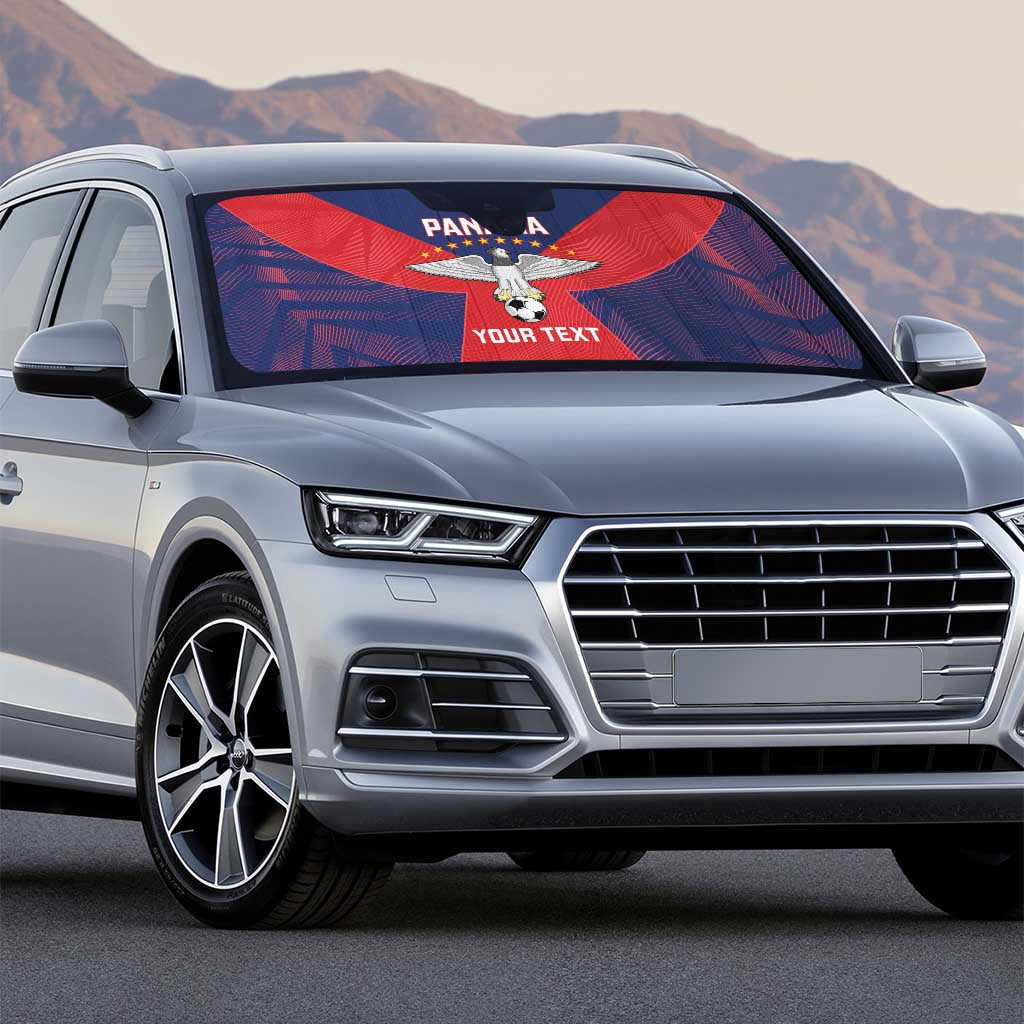Custom Panama Football Auto Sun Shade Los Canaleros Harpy Eagle - Wonder Print Shop