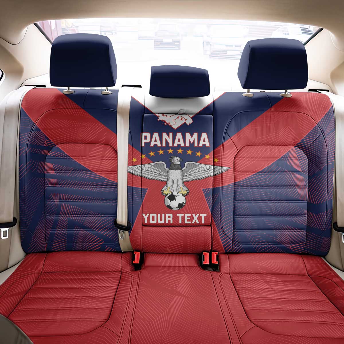 Custom Panama Football Back Car Seat Cover Los Canaleros Harpy Eagle - Wonder Print Shop