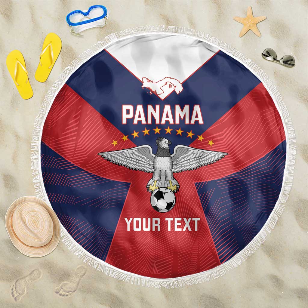 Custom Panama Football Beach Blanket Los Canaleros Harpy Eagle - Wonder Print Shop