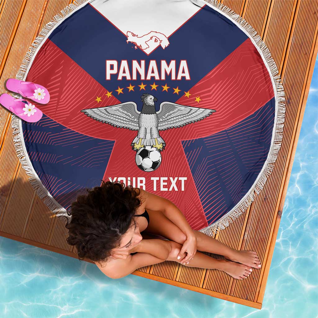 Custom Panama Football Beach Blanket Los Canaleros Harpy Eagle - Wonder Print Shop