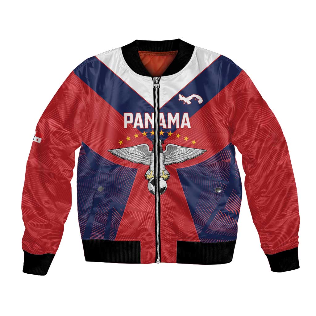 Custom Panama Football Bomber Jacket Los Canaleros Harpy Eagle - Wonder Print Shop