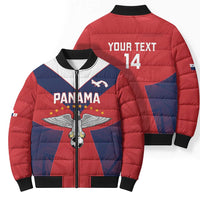 Custom Panama Football Bomber Puffer Jacket Los Canaleros Harpy Eagle - Wonder Print Shop