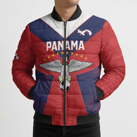Custom Panama Football Bomber Puffer Jacket Los Canaleros Harpy Eagle - Wonder Print Shop