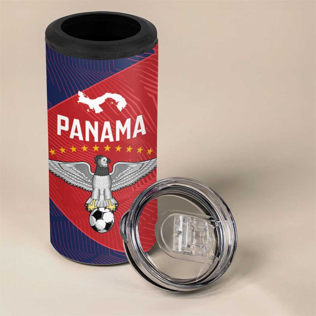 Custom Panama Football 4 in 1 Can Cooler Tumbler Los Canaleros Harpy Eagle - Wonder Print Shop