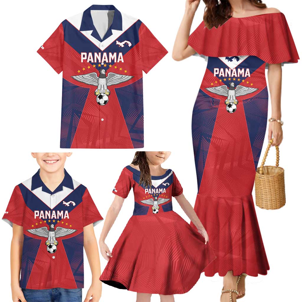Custom Panama Football Family Matching Mermaid Dress and Hawaiian Shirt Los Canaleros Harpy Eagle - Wonder Print Shop