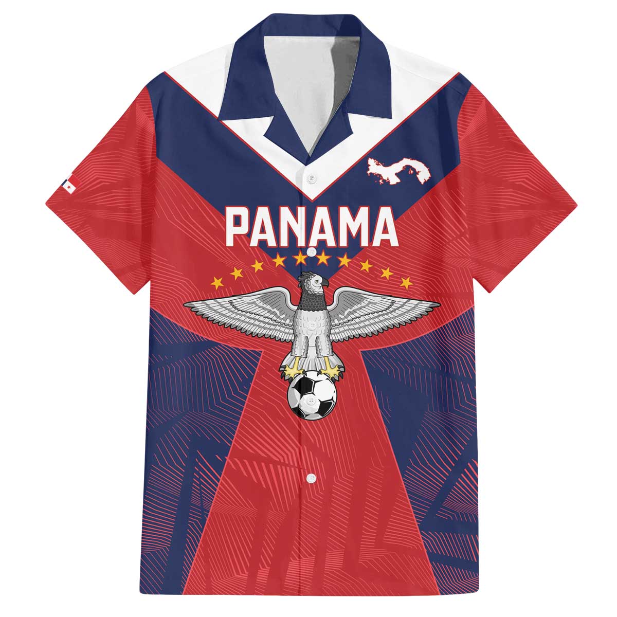 Custom Panama Football Family Matching Off The Shoulder Long Sleeve Dress and Hawaiian Shirt Los Canaleros Harpy Eagle - Wonder Print Shop