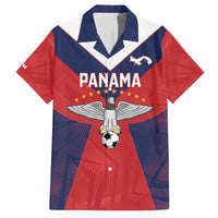 Custom Panama Football Family Matching Off The Shoulder Long Sleeve Dress and Hawaiian Shirt Los Canaleros Harpy Eagle - Wonder Print Shop