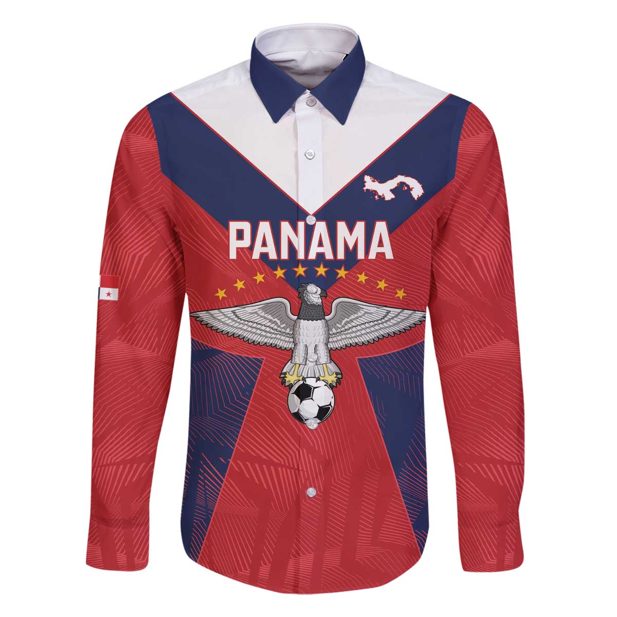 Custom Panama Football Family Matching Off The Shoulder Long Sleeve Dress and Hawaiian Shirt Los Canaleros Harpy Eagle - Wonder Print Shop