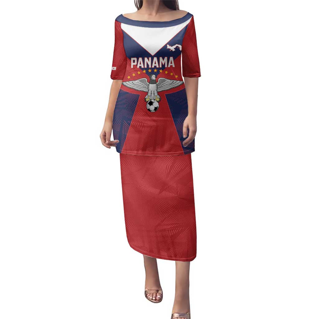 Custom Panama Football Family Matching Puletasi and Hawaiian Shirt Los Canaleros Harpy Eagle - Wonder Print Shop