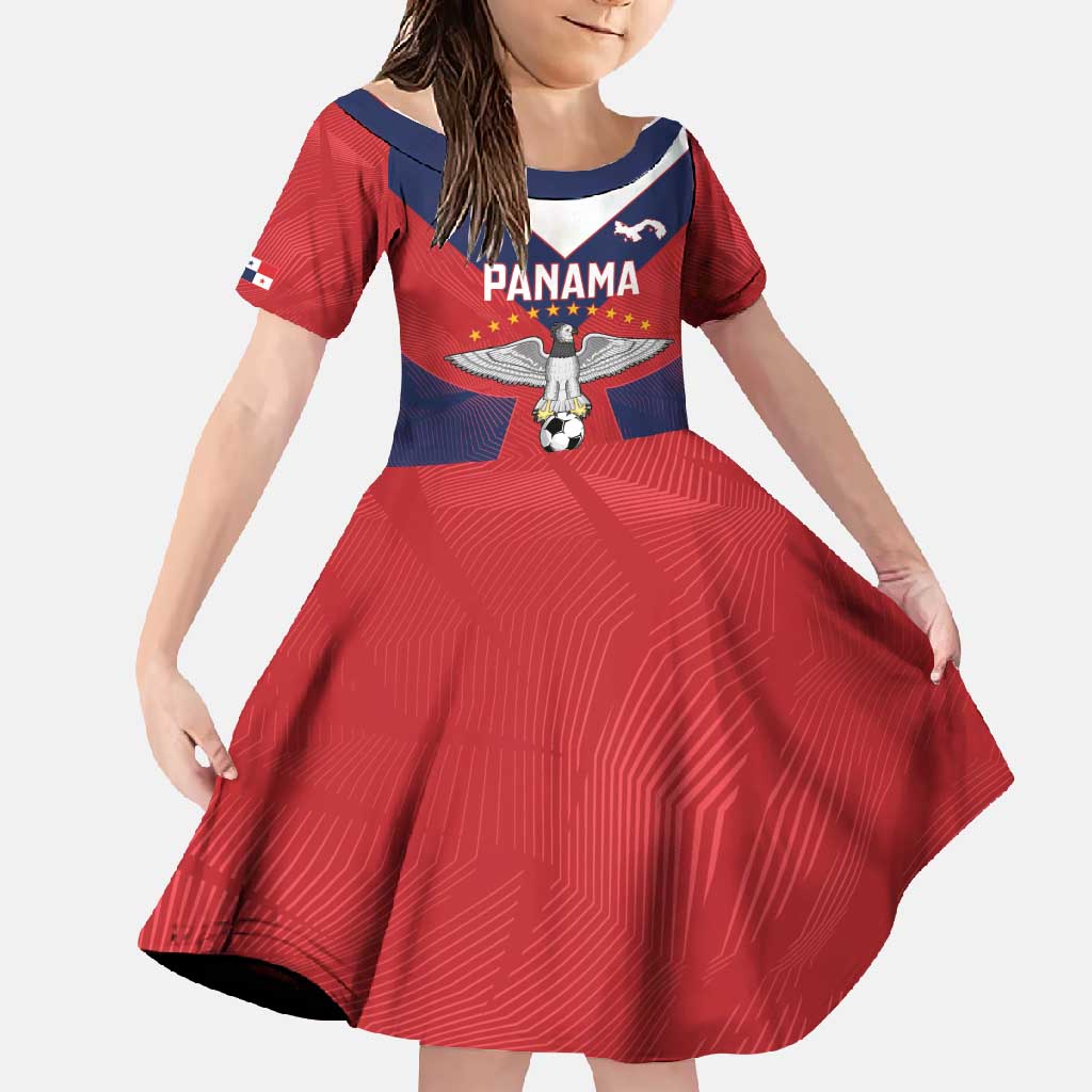 Custom Panama Football Family Matching Short Sleeve Bodycon Dress and Hawaiian Shirt Los Canaleros Harpy Eagle - Wonder Print Shop