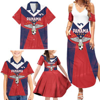 Custom Panama Football Family Matching Summer Maxi Dress and Hawaiian Shirt Los Canaleros Harpy Eagle - Wonder Print Shop