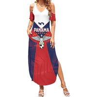 Custom Panama Football Family Matching Summer Maxi Dress and Hawaiian Shirt Los Canaleros Harpy Eagle - Wonder Print Shop