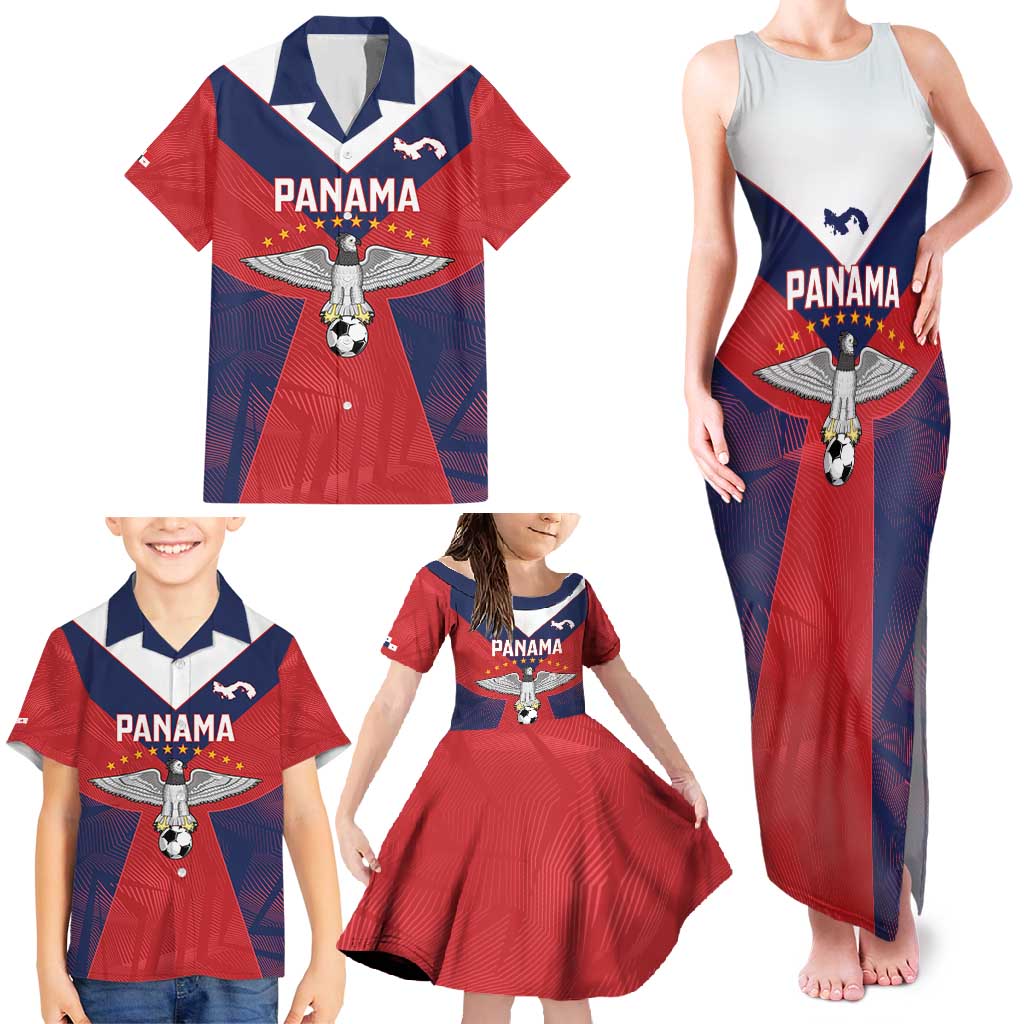 Custom Panama Football Family Matching Tank Maxi Dress and Hawaiian Shirt Los Canaleros Harpy Eagle - Wonder Print Shop