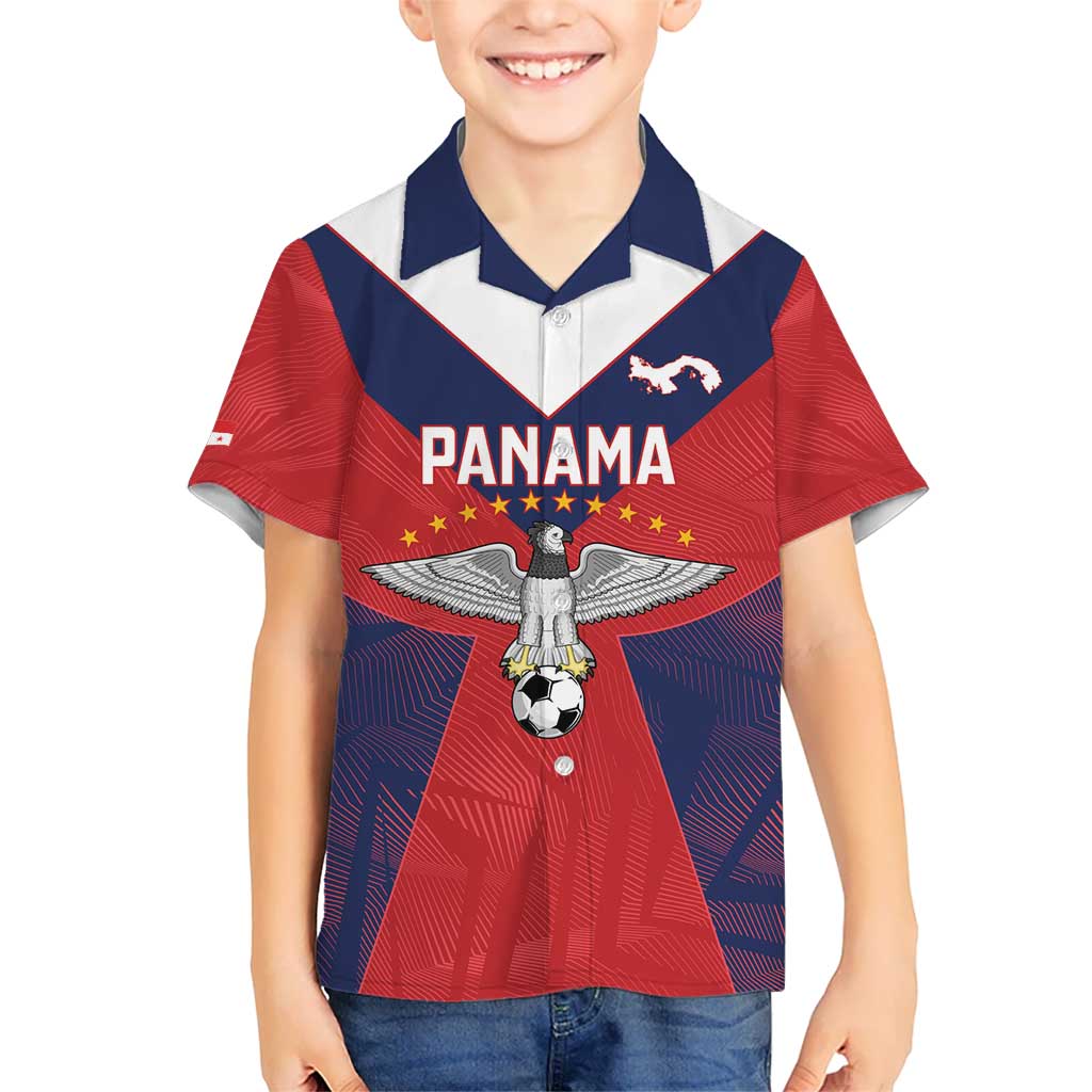 Custom Panama Football Kid Hawaiian Shirt Los Canaleros Harpy Eagle - Wonder Print Shop
