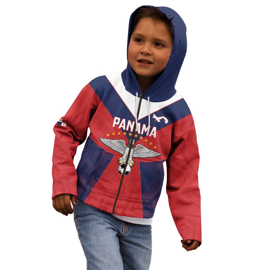 Custom Panama Football Kid Hoodie Los Canaleros Harpy Eagle - Wonder Print Shop