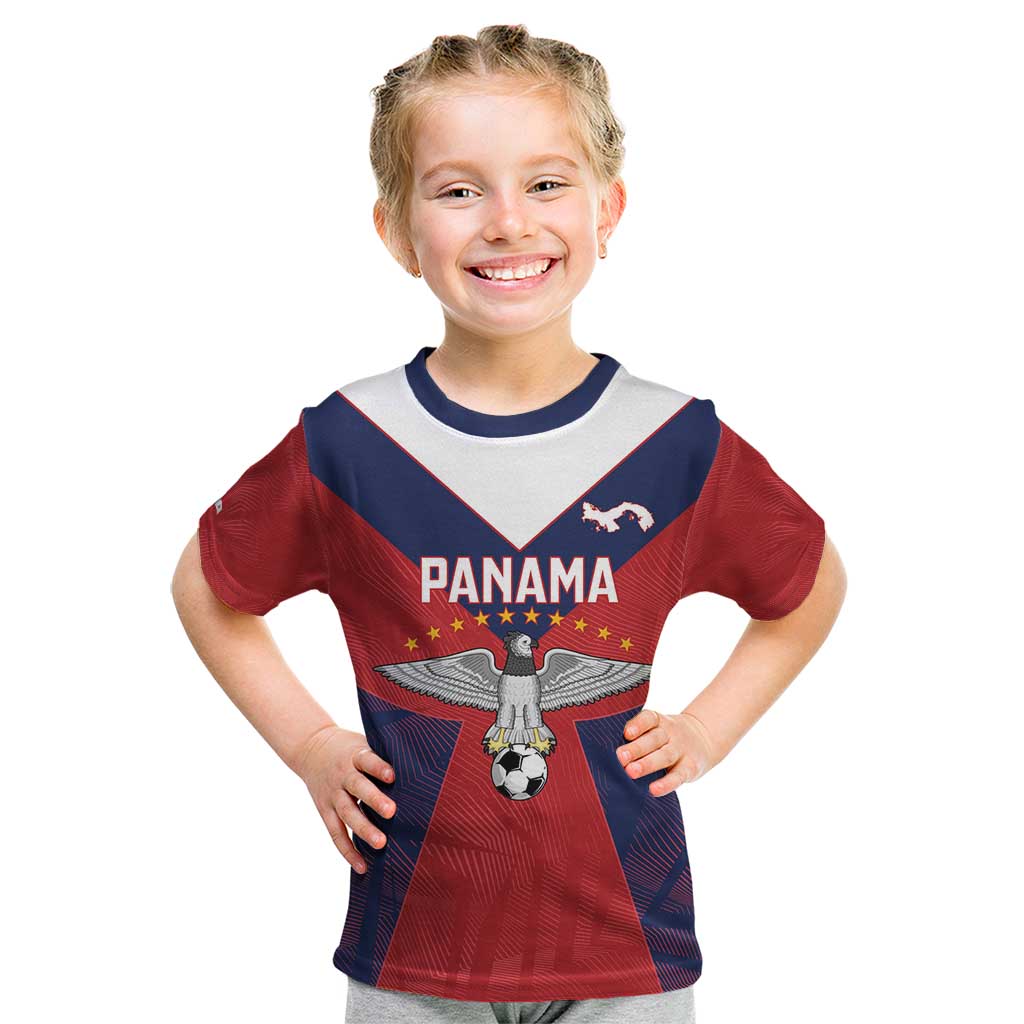Custom Panama Football Kid T Shirt Los Canaleros Harpy Eagle - Wonder Print Shop