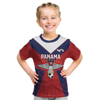 Custom Panama Football Kid T Shirt Los Canaleros Harpy Eagle - Wonder Print Shop
