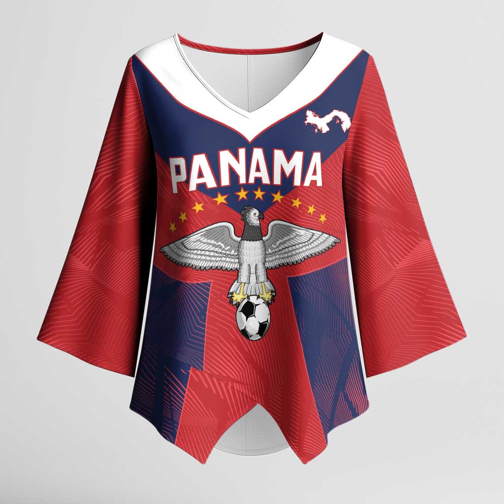 Custom Panama Football Kimono Sleeve Blouse Los Canaleros Harpy Eagle - Wonder Print Shop