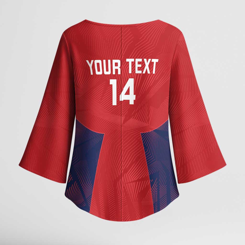 Custom Panama Football Kimono Sleeve Blouse Los Canaleros Harpy Eagle - Wonder Print Shop