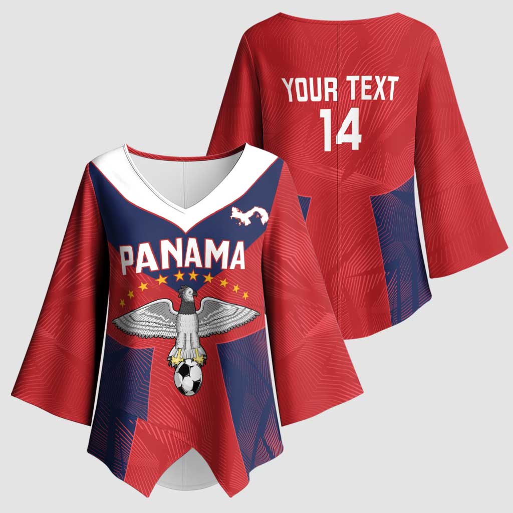 Custom Panama Football Kimono Sleeve Blouse Los Canaleros Harpy Eagle - Wonder Print Shop