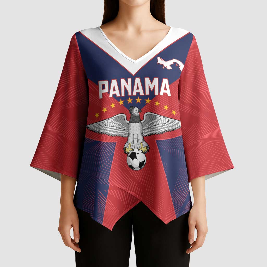Custom Panama Football Kimono Sleeve Blouse Los Canaleros Harpy Eagle - Wonder Print Shop