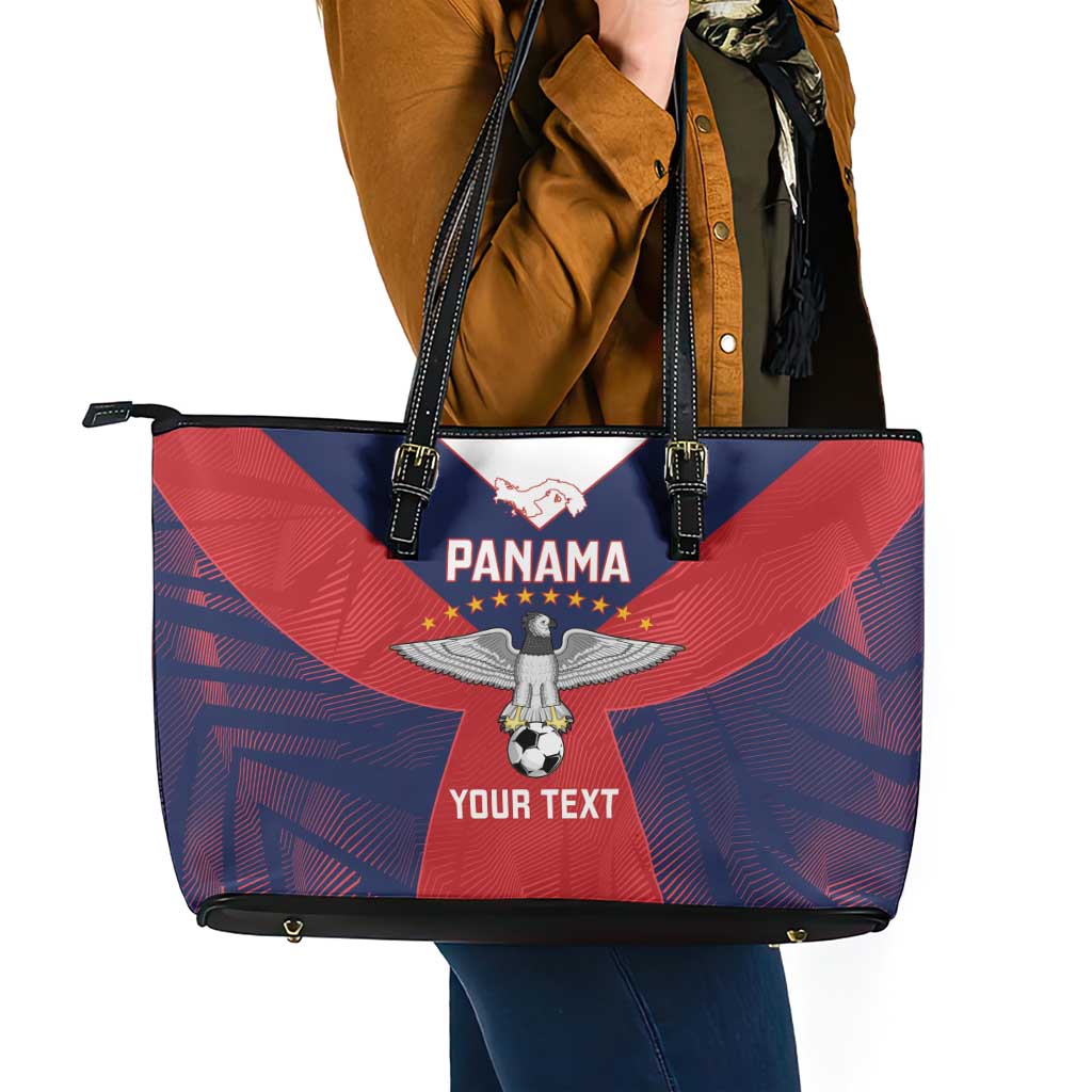 Custom Panama Football Leather Tote Bag Los Canaleros Harpy Eagle - Wonder Print Shop