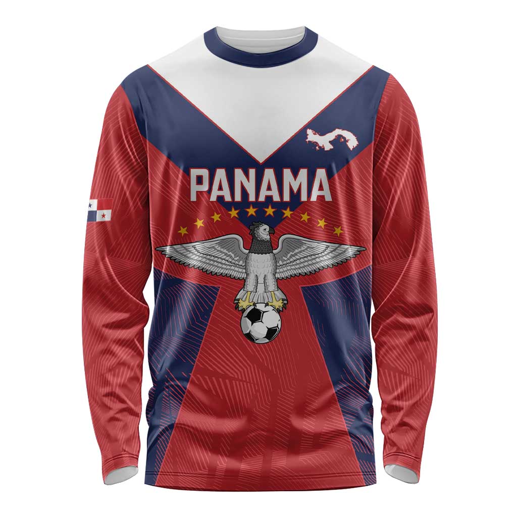 Custom Panama Football Long Sleeve Shirt Los Canaleros Harpy Eagle - Wonder Print Shop
