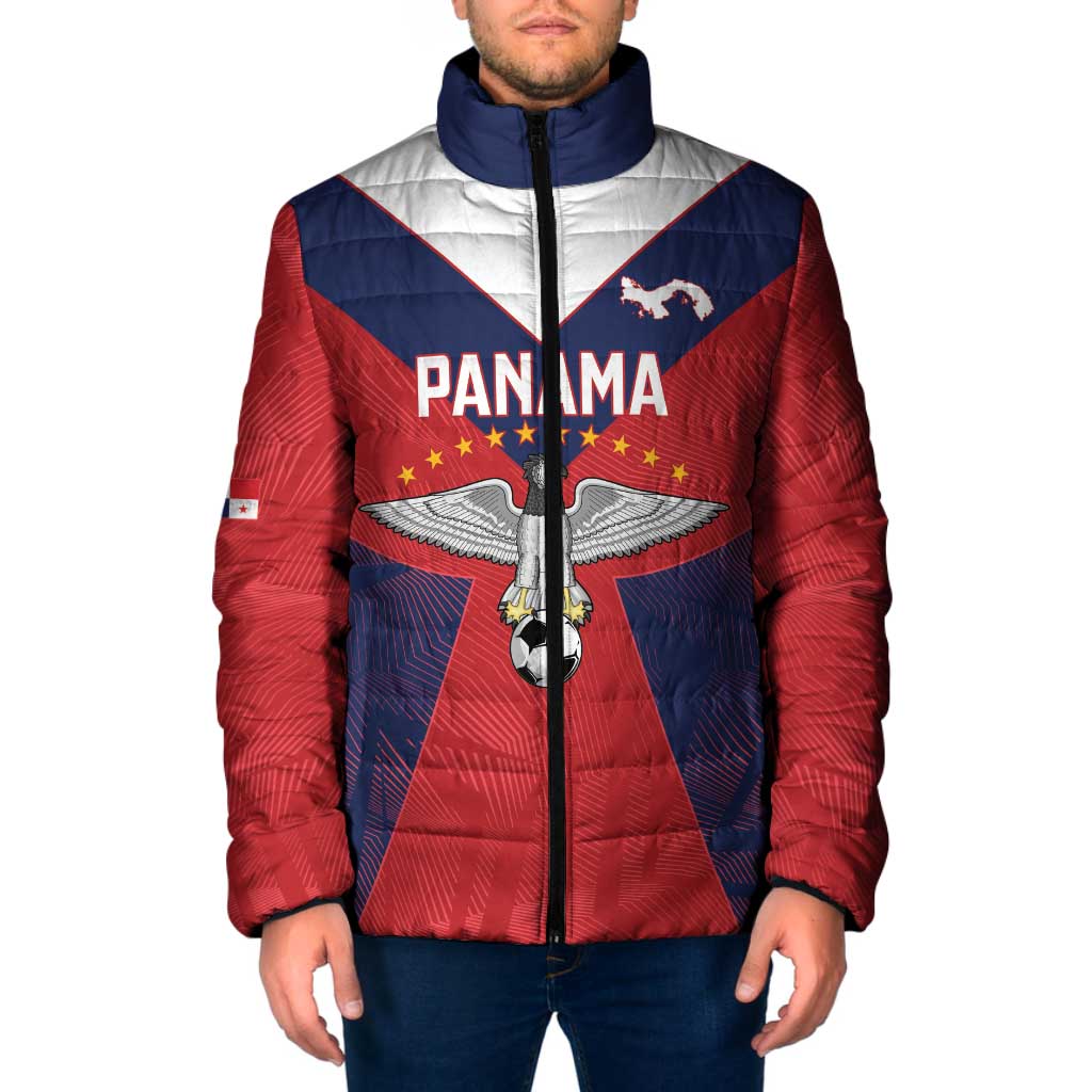 Custom Panama Football Padded Jacket Los Canaleros Harpy Eagle - Wonder Print Shop