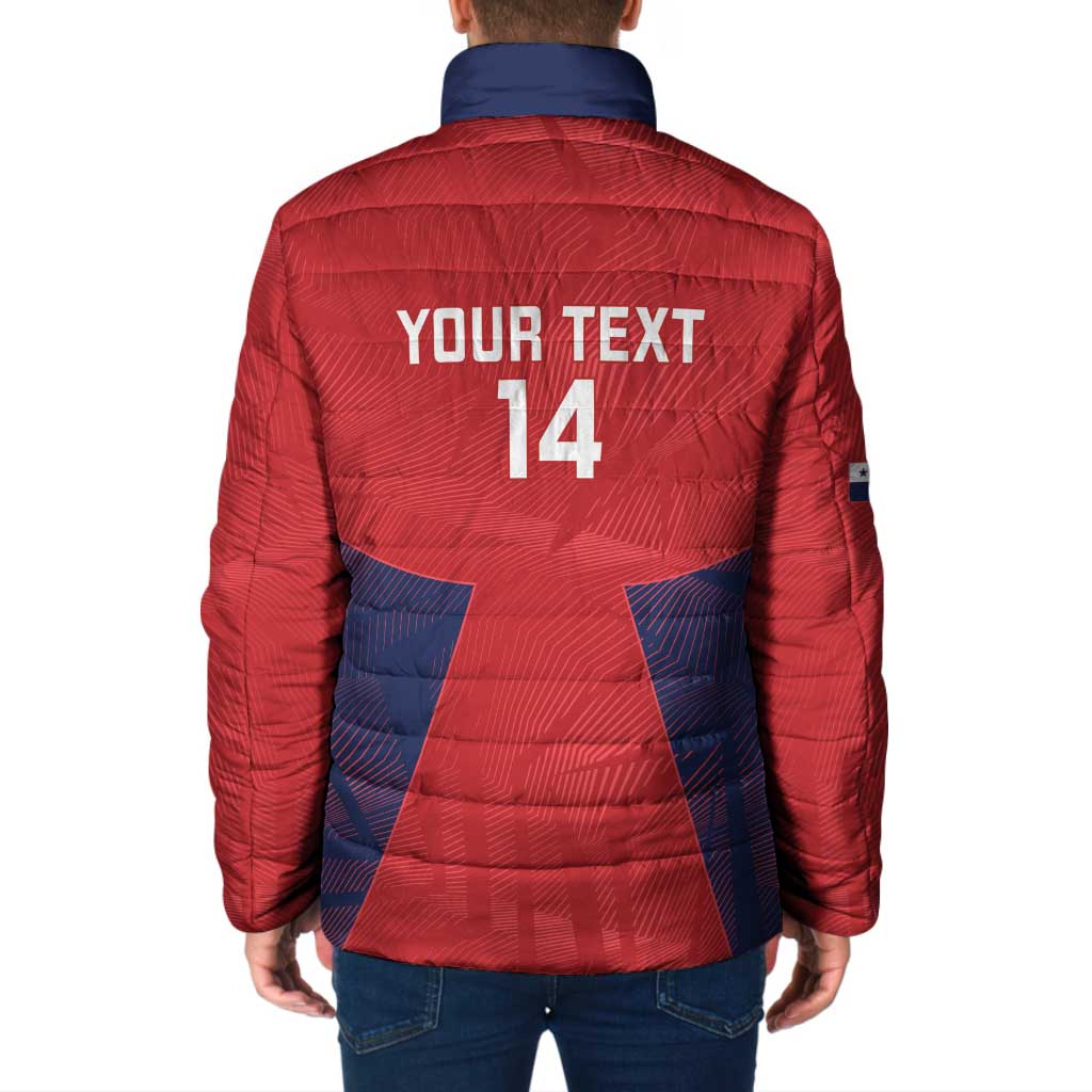 Custom Panama Football Padded Jacket Los Canaleros Harpy Eagle - Wonder Print Shop