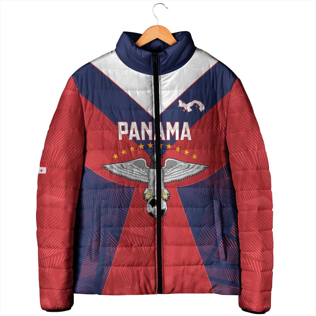 Custom Panama Football Padded Jacket Los Canaleros Harpy Eagle - Wonder Print Shop